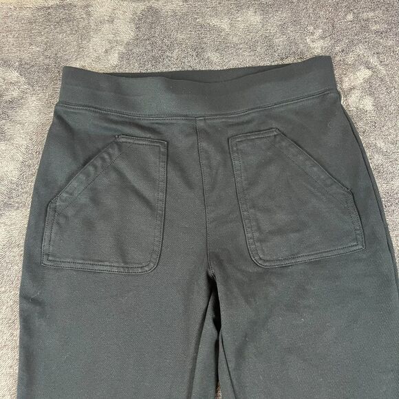 Maeve Anthropologie Ponte Knit Flare Split Ankle Pants Pull On Black Women's S - Picture 2 of 13